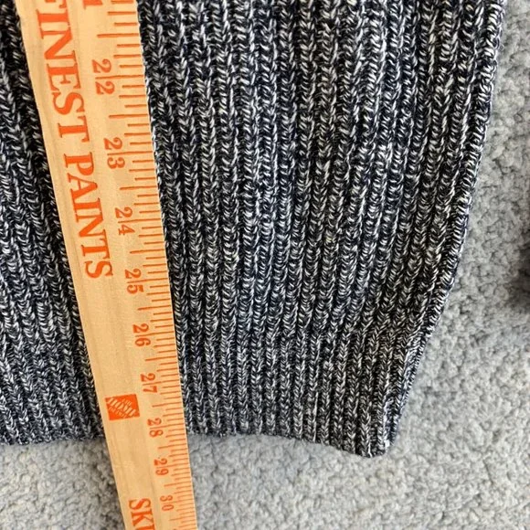 NEW Banana Republic Sweater Mens Large Gray Wool Blend Chunky Knit Shawl Collar - Picture 10 of 11